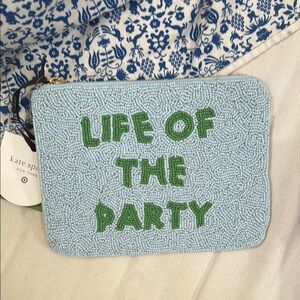 Kate Spade Blue and Green Beaded Clutch